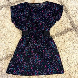 ANGIES BLACK POLKADOTED DRESS SIZE SMALL